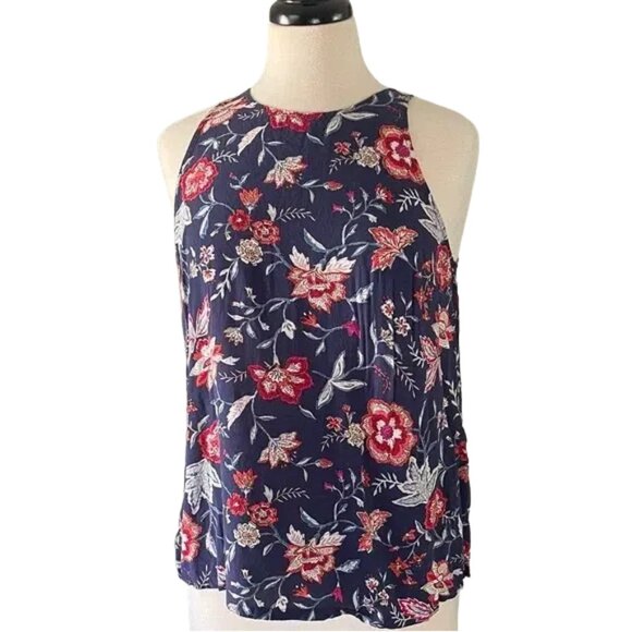 Old Navy Tops - Old Navy Floral Tank Top - Navy and Red